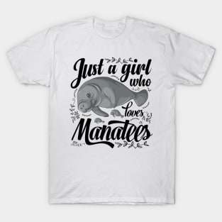 Just a Girl Who Loves Manatees Cute T-Shirt